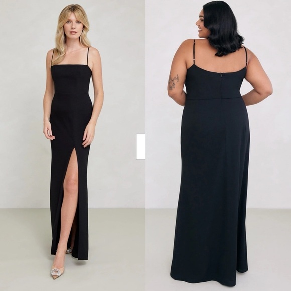 Park & Fifth Black Jupiter Dress ES Maxi Side Slit Sleeveless Formal Size 3X